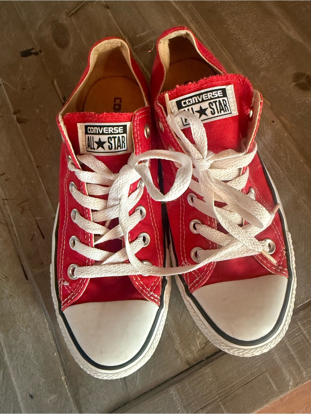Converse Red Low Top All Star Sneakers